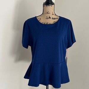 Elle Royal Blue Peplum Blouse
